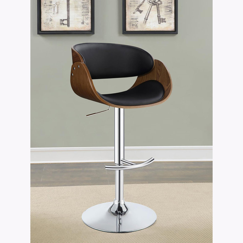 Tabouret de bar réglable en hauteur Mamertas, Noir