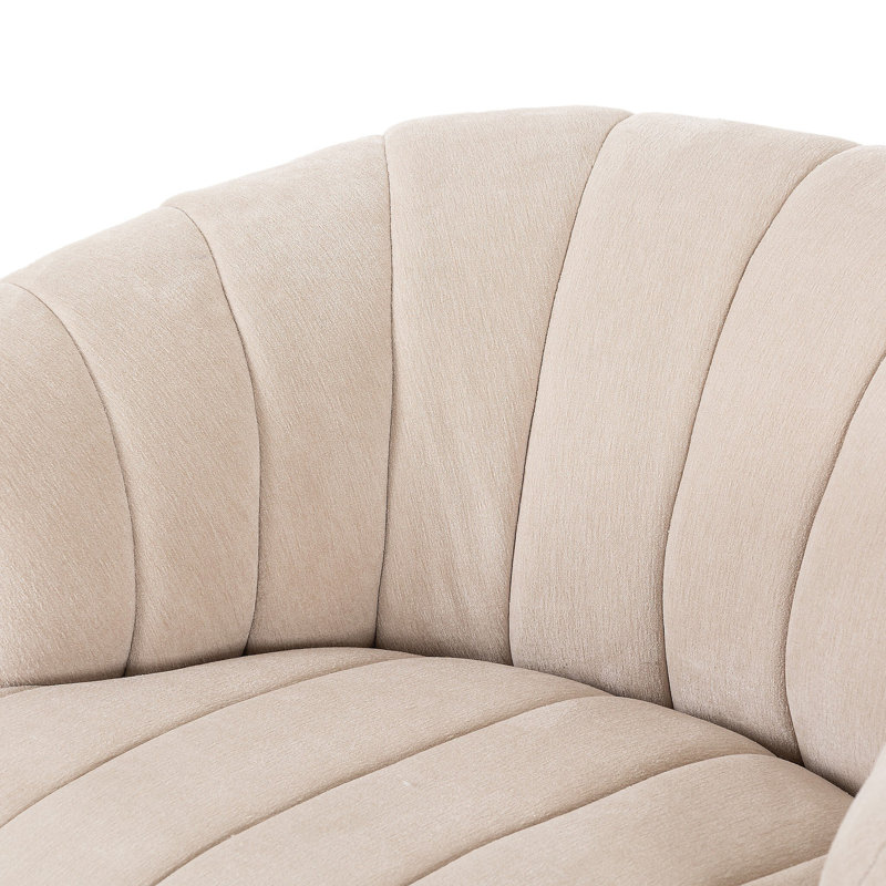 Elliana Swivel Barrel Chair, Blamont Cream Polyester