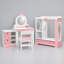 Armoire pour enfants de 34 po de largeur et ensemble de chaise de coiffeuse pour tout-petit 2 en 1 rose