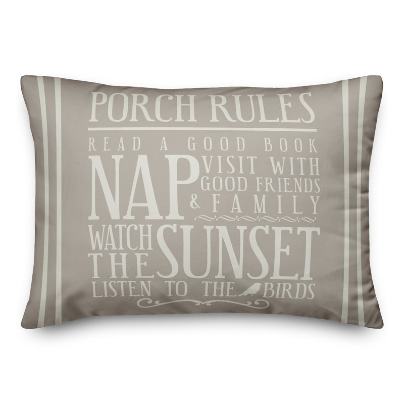 Outdoor Reversible Throw Pillow, Gray