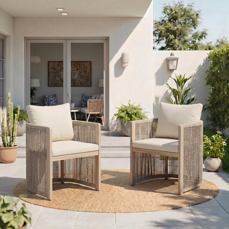 Ensemble de 2 fauteuils d'extérieur en aluminium, Champagne Frame