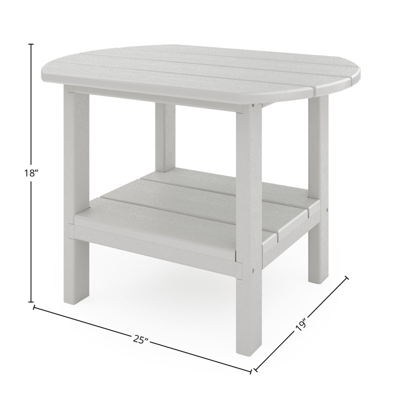 Table d'appoint ovale d'extérieur Ippolito, Gris héron, Gris héron