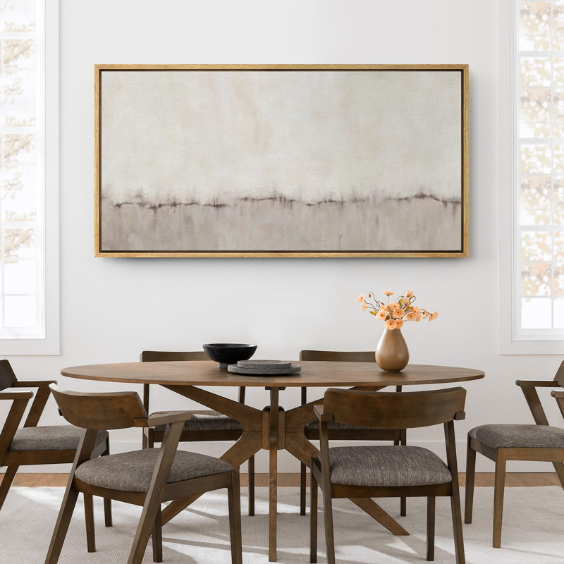 Minimal Landscape Minimalist Abstract Design in Soft Neutrals Modern Art Extra Large Artwork Print Wall Art, Natural