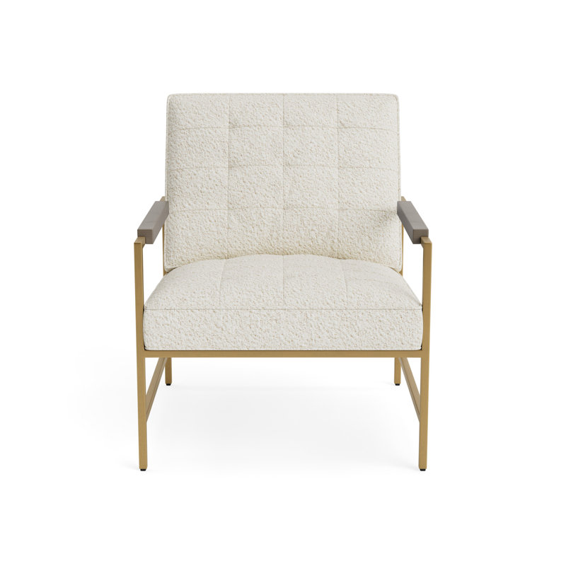 Major Arm Chair, Driftwood, Berber - Cream, Brushed Brass