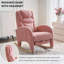 Rocking Chair Nursery, Modern Glider Chair with Adjustable Footrest and Solid Wood Legs-129171850