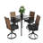 5-Piece Patio Dining Set with 4 Cushions Swivel Rocker Chairs