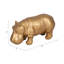 Figurine poterie ciment hippopotame Boho Glam Accent pour la décoration de salon de chambre à coucher de bureau à domicile - Or 4 po et métallique