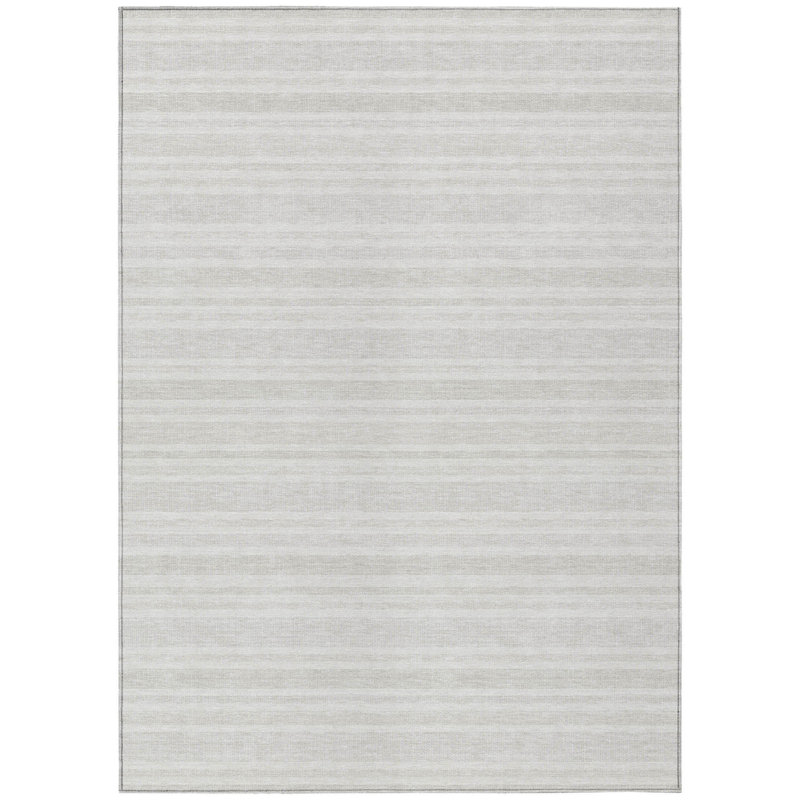 Tapis intérieur lavable rayé ivoire 10 pi x 14 pi