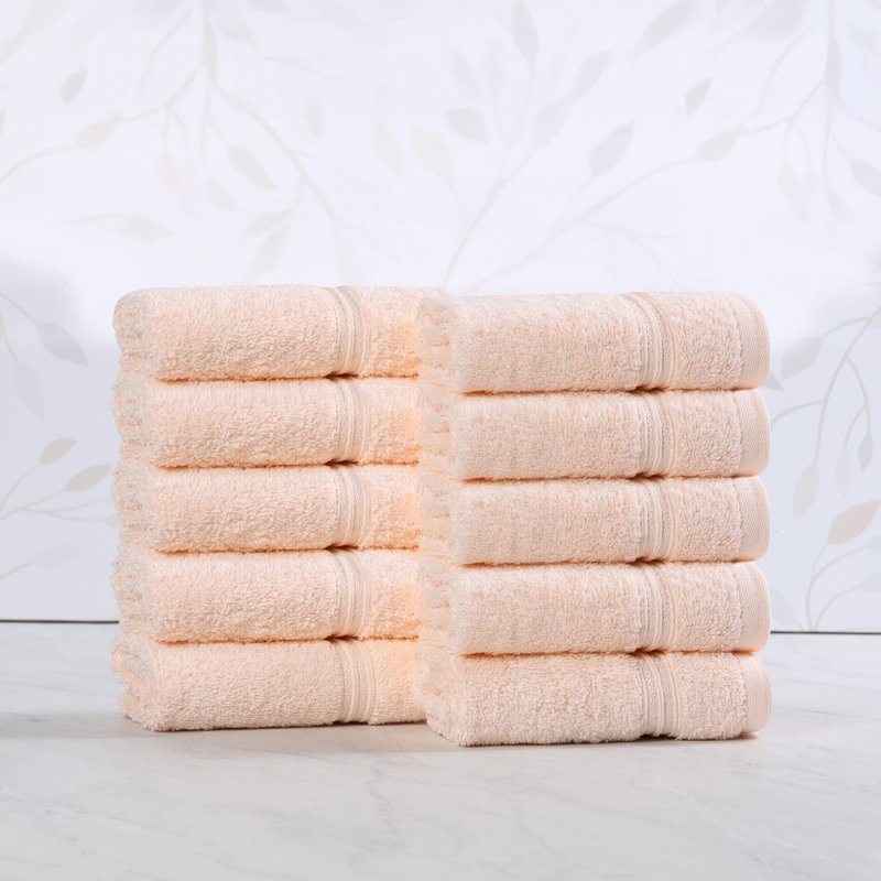 Essuie-mains de luxe en coton égyptien doux certifié Oleg Heritage, Pêche