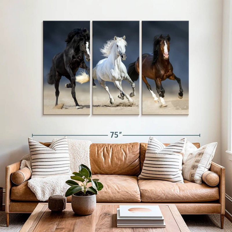 Wild Colorful Horses, 42" H x 65" W