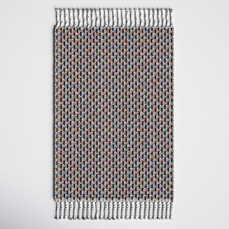 Machine Woven Cotton Area Rug, Rectangle 2' x 3'