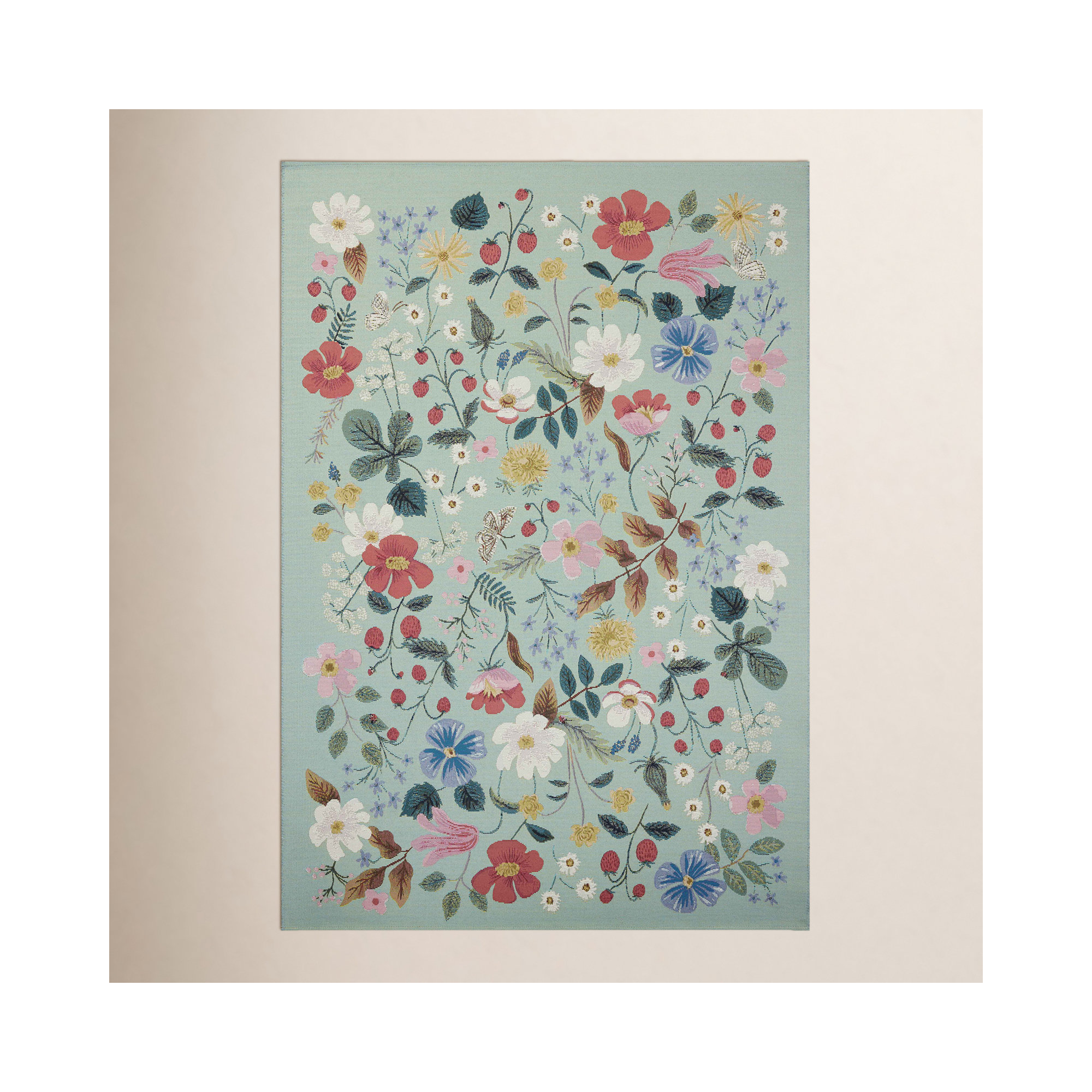 Rifle Paper Co. x Loloi Perennial Mint Indoor / Outdoor Area Rug, Rectangle 7'10" x 11'2"