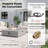 40'' Square Propane Fire Pit Table with Lid, Hidden Tank Side Table, Wind Guard & Cover, 50,000 BTU-711362851