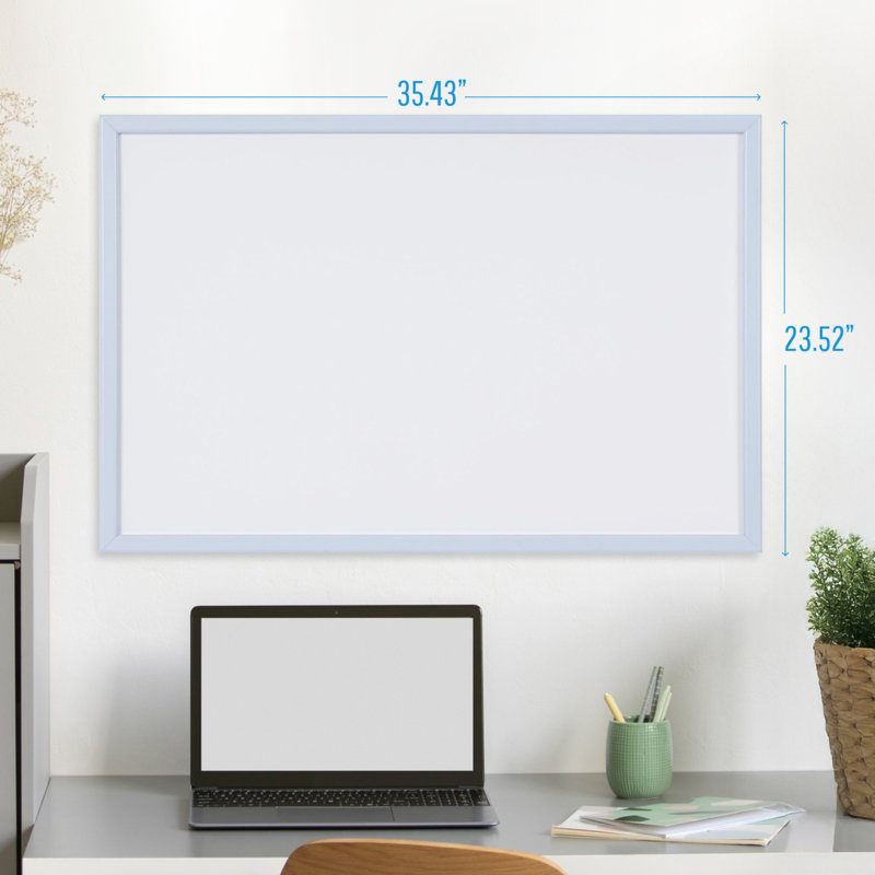 Tableau blanc magnétique effaçable à sec MasterVision, 36 po x 24 po, cadre bleu, tableau blanc décoratif pour la cuisine, le dortoir ou la salle de classe, décoration murale pour le bureau personnel