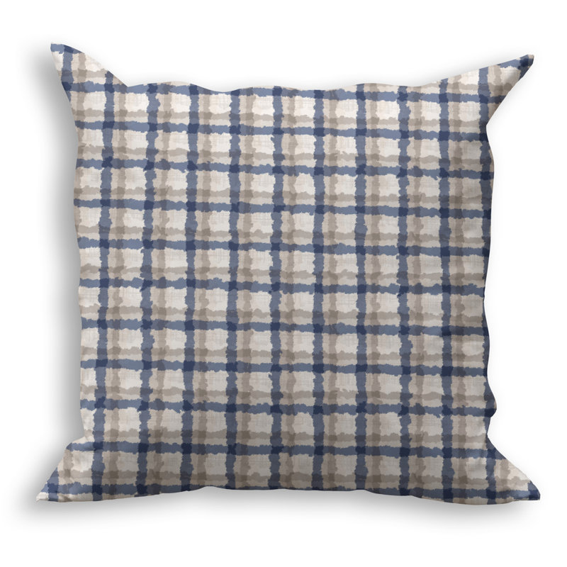 Checkered Outdoor Reversible Throw Pillow, 16" x 16"