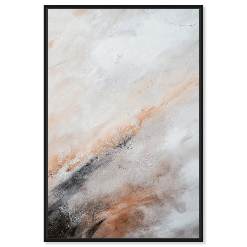 Toile Nebula Grains I, art minimaliste bohème par Art Remedy, Cadre noir, H 16 po x l 11 po
