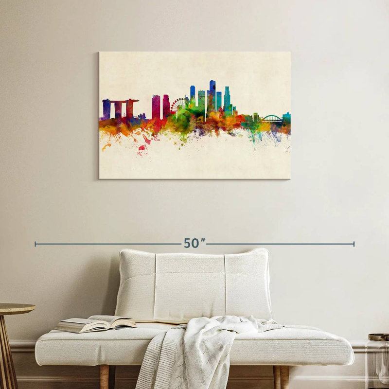 Nicci Singapore Skyline I, 24" H x 36" W