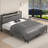 Modern Upholstered Platform Bed with a Starry Sky Projector, Built-in Storage Bench, Convenient Charging Station, Easy Assembly-240340907-240340903