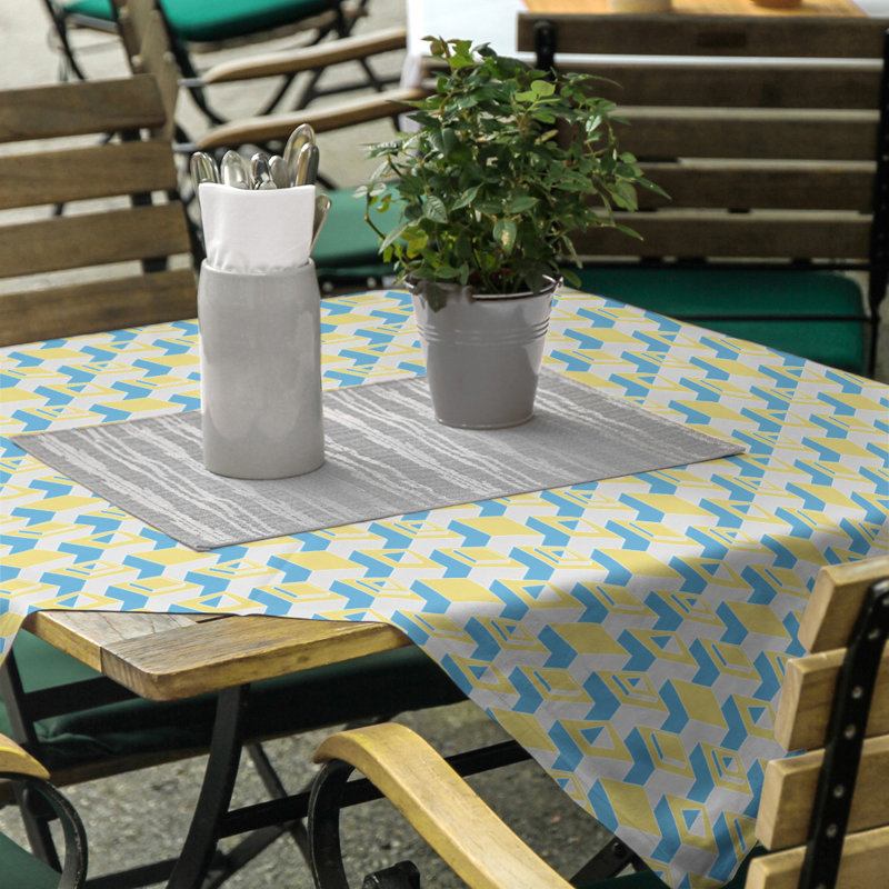 Nappe de gratte-ciels classiques, Bleu sarcelle / jaune / pêche