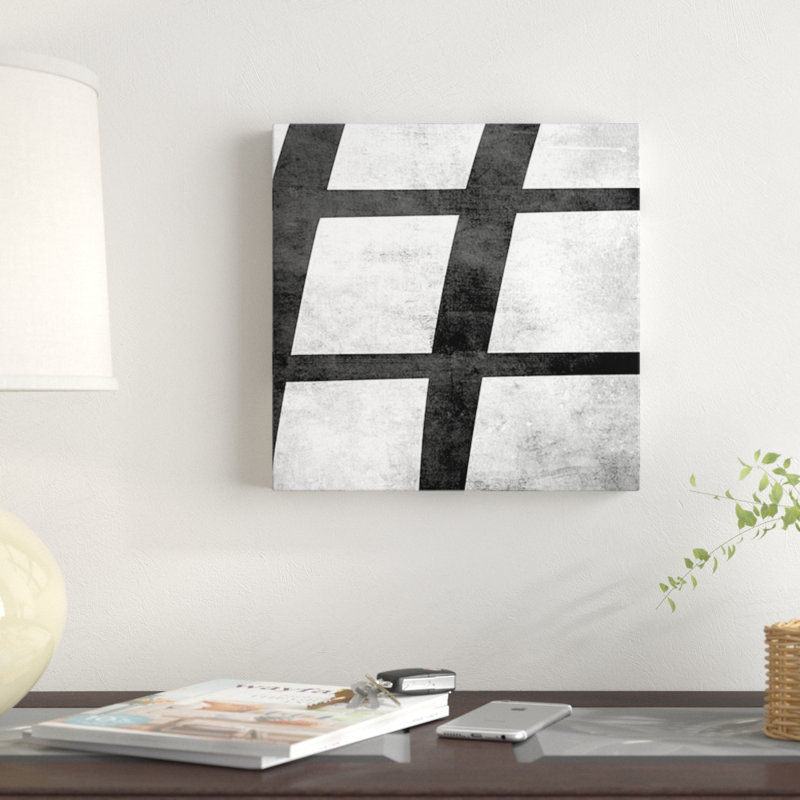 " Sharp-B&W Scuff " by 5by5collective, 26" H x 26" W x 1.5" D, Black Framed Canvas, No Mat