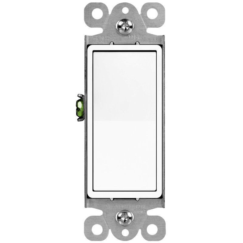  Enerlites 15 Tamper Resistant Single Pole Rocker Light Switch - White, White