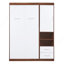 Lit escamotable simple avec armoire murale, blanc