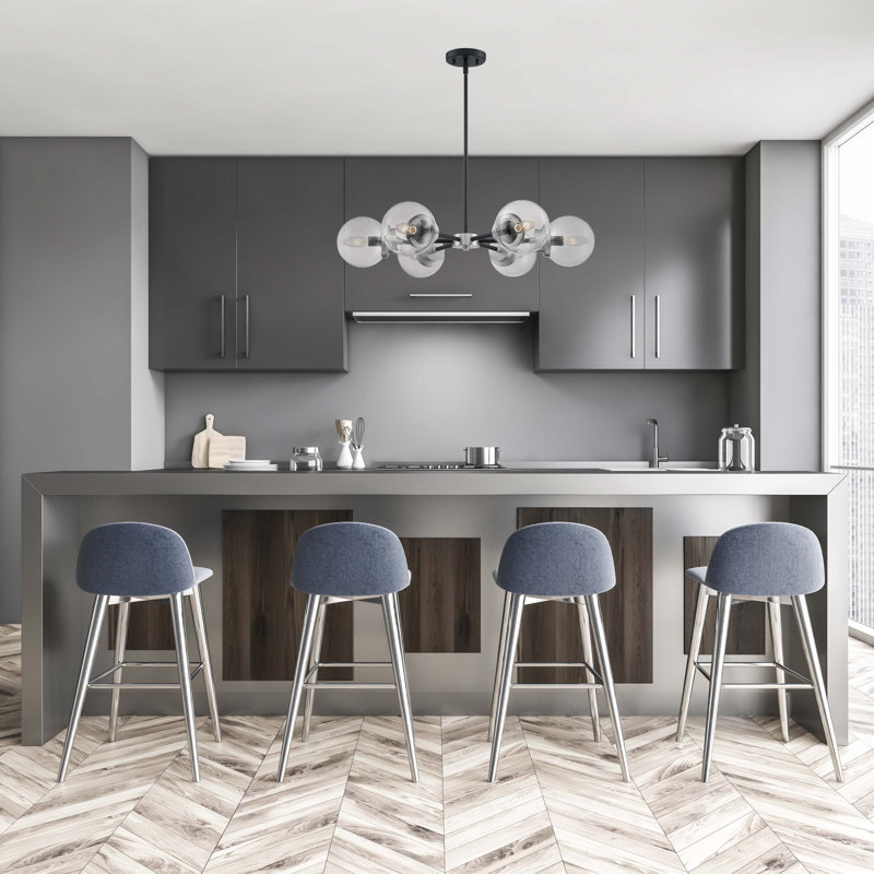 Lustre sphérique spoutnik 6 lumières Breit, Décorations noir mat / en nickel brossé
