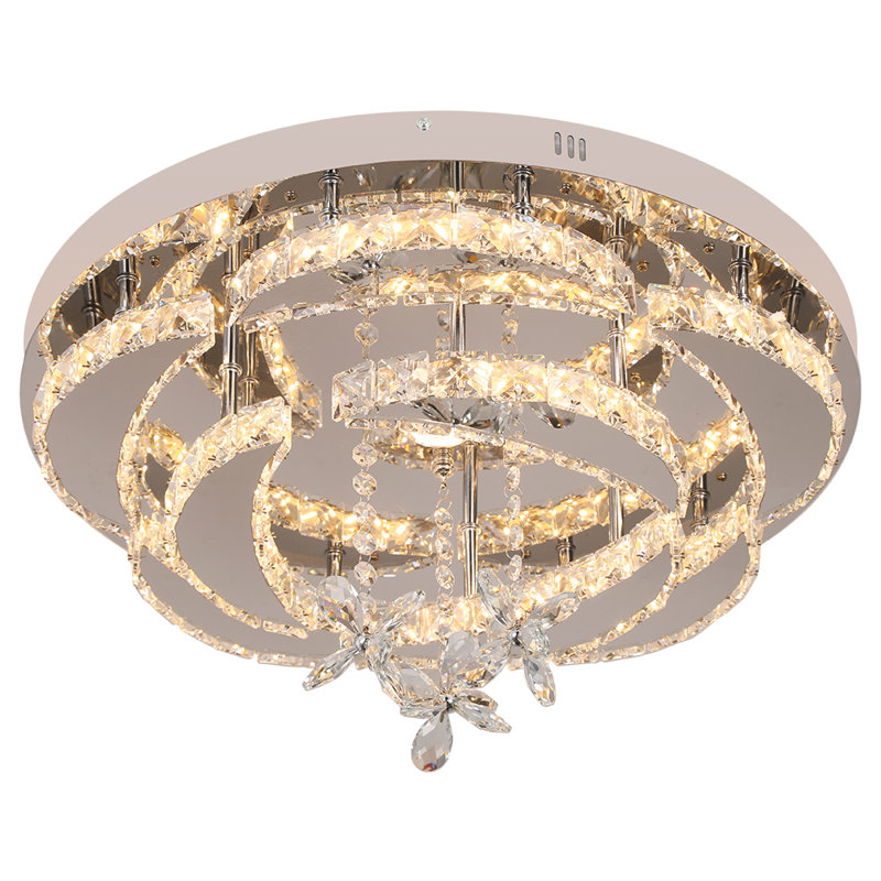 Akono 8 - Light Crystal LED Chandelier, Chrome, Yes, 3000K-6000K