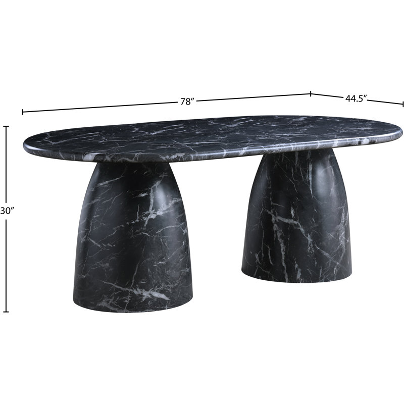Table de salle à manger Cosenza, H 30 po x l 78 po x P 44,5 po, Noir, noir, noir, noir