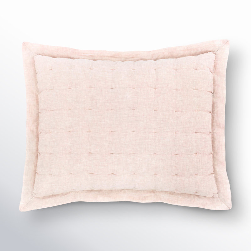 Lush Linen Puff Sham, Slipper Pink, Standard