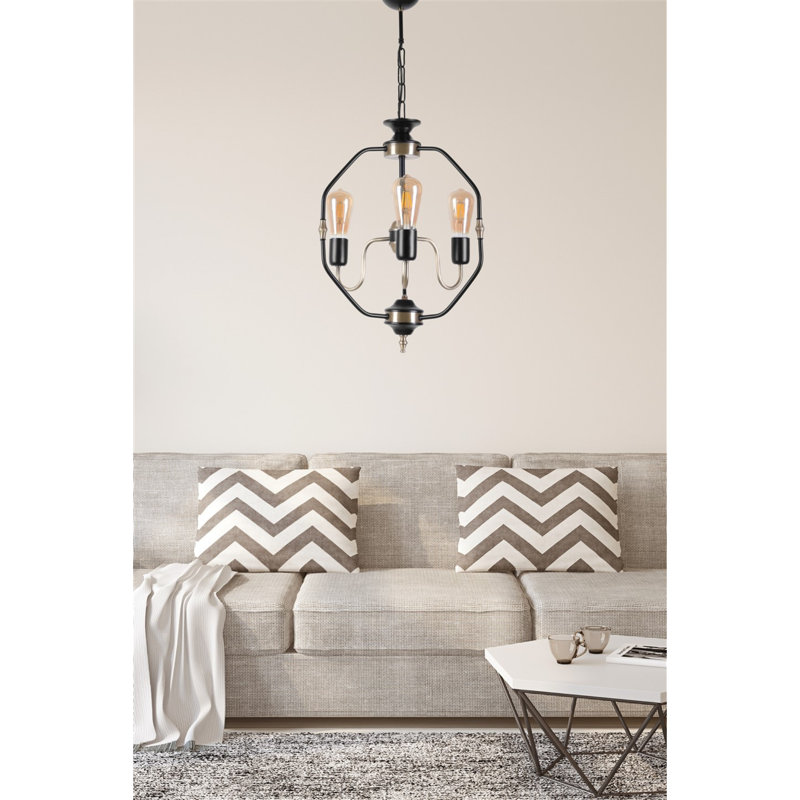 Lustre géométrique à 3 lumières Chou, Noir