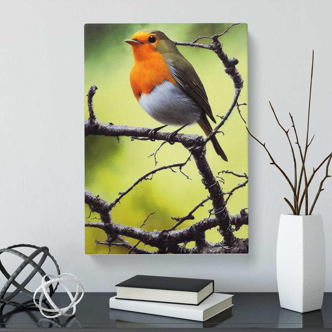 Reedley Robin Bird Painting Vol.2 - Wrapped Canvas