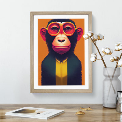 Monkey In Glasses No.4 - Wall Art