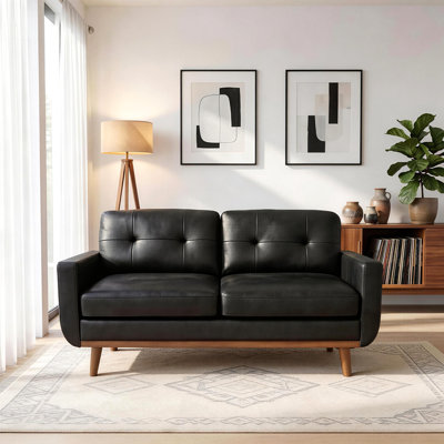 65-Inch Modern Minimalist Two-Seater Sofa, Featuring Breathable Foil Fabric And Solid Wood Legs