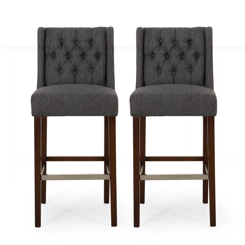 Modern Minimalist Metal Leg Bar Stool, Charcoal