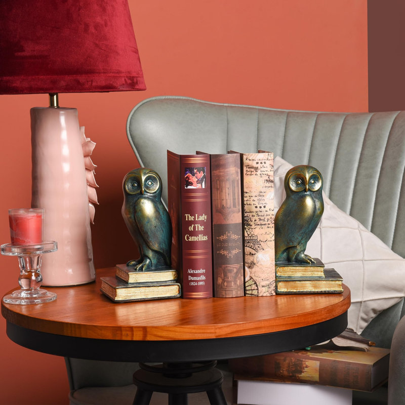Owl Decorative Bookends, Bronze