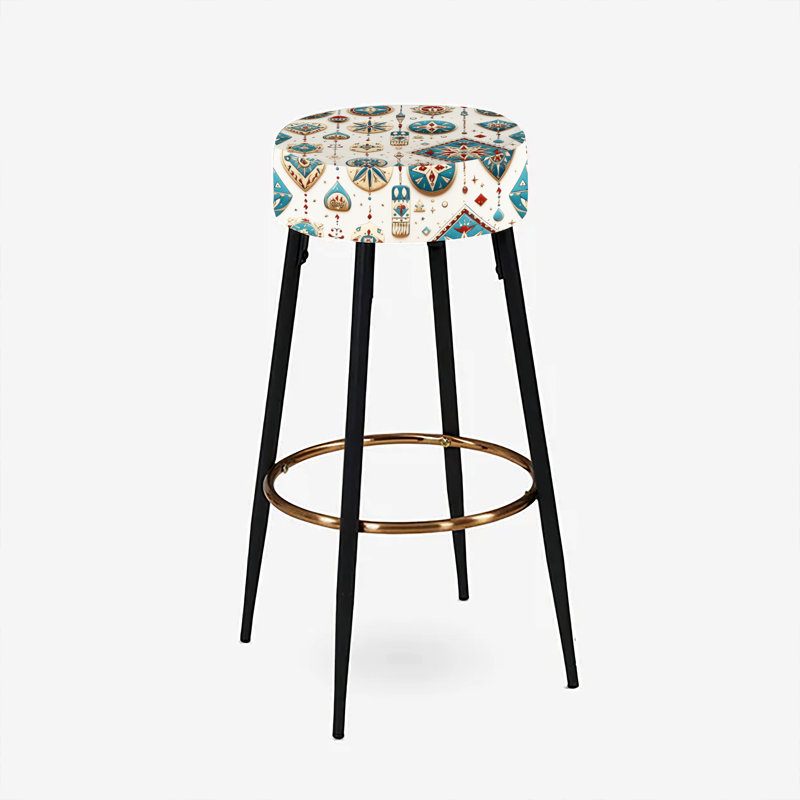 Ensemble de 2 tabourets de bar à motif marocain Nomad