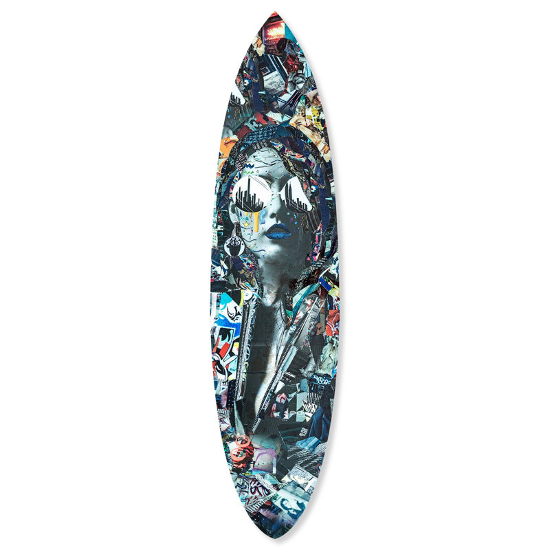 Katy Hirchsfeld - City Decorative Acrylic Surfboard by Oliver Gal