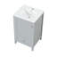 Meuble-lavabo de 20 po avec lavabo, armoire de salle de bain avec porte à fermeture douce, support de rangement et tiroir, gris-118004158