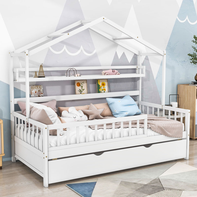 Lit avec rangement Jeremie House, Simple, Blanc