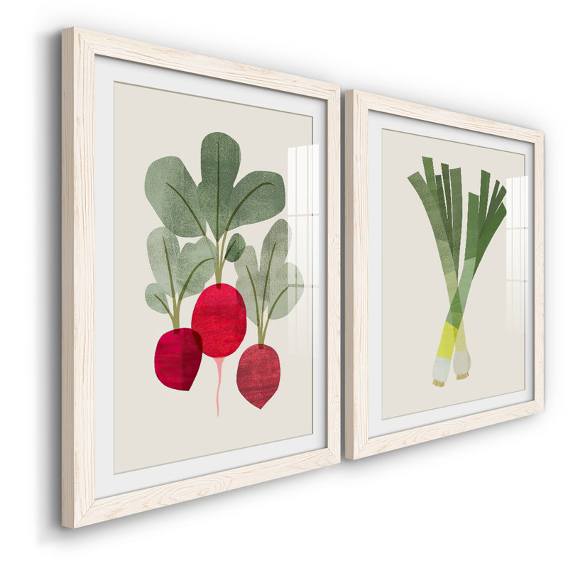 «Organic Veg I», reproduction encadrée de qualité supérieure - prête à être accrochée, Blanc, H 27,5 po x l 75 po x P 1,5 po