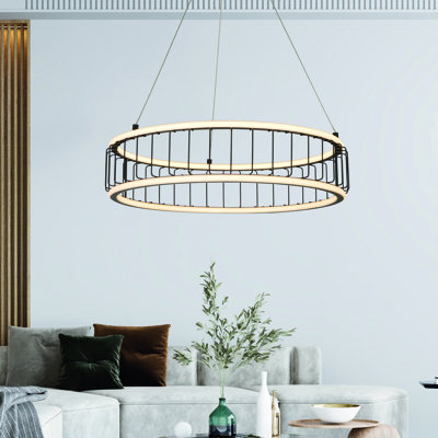 Lawhon 1 -Light Geometric Wagon Wheel LED Pendant