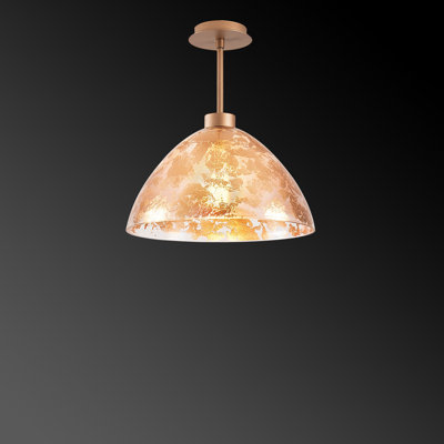 Elegant Baroque Chandelier with Metal Body, Copper Finish, 13.4 in Diameter x 14.6 in Height | Glass Cap, E27 Socket (Max 40W) | Perfect for Glam Living Rooms & Dining Areas, IP20 Rated