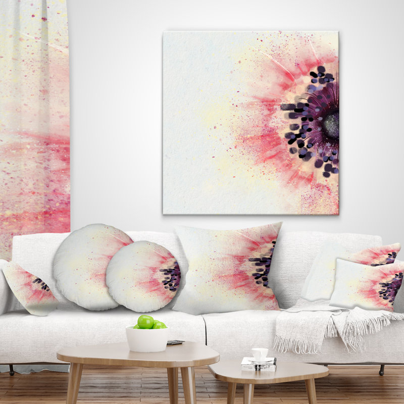 Housse et insert de coussin floral abstrait, 16 po x 1 po