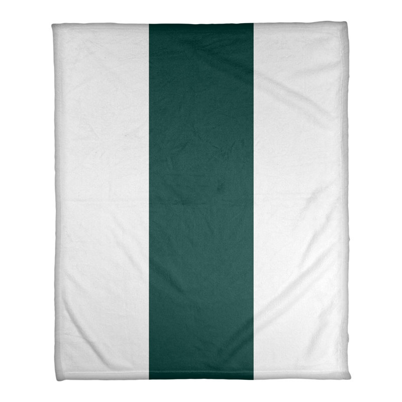 Quilted Throw Blanket, Oakland, 62.5" W x 82.5" L, White/Green