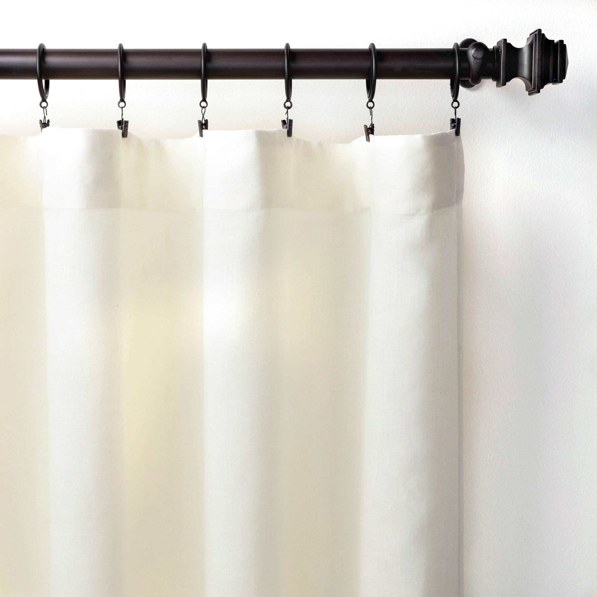 Lush Linen Curtain Panel, Ivory, 55"W x 108"L
