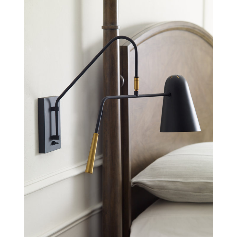 Lampe pivotante à 1 lumière Tedder, Nuit noire