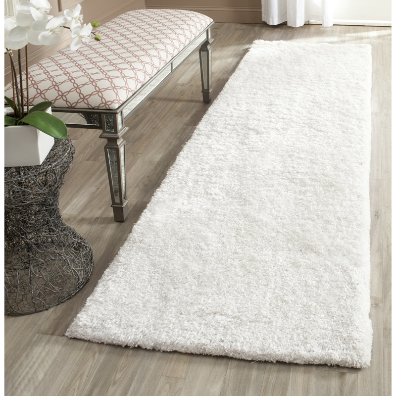 Tapis blanc Delane, Tapis de couloir 2 pi 3 po x 6 pi