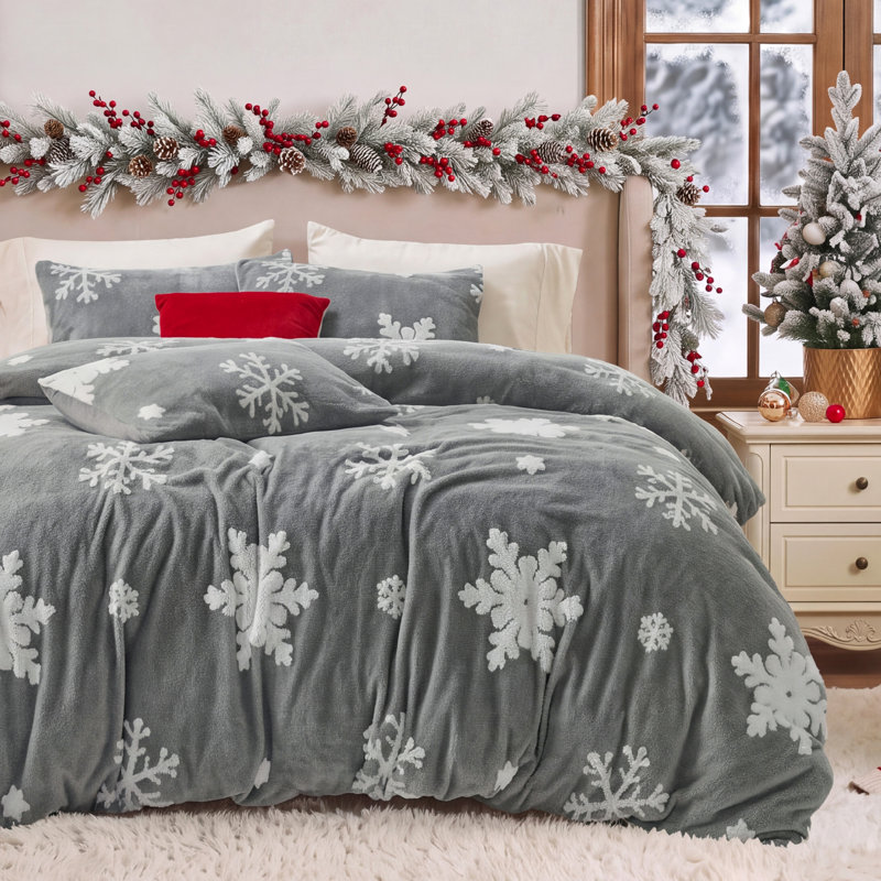 Ensemble d'édredon pour Noël Holiday Vibe for Your Home, Édredon simple + 1 taie d'oreiller standard