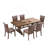 78.74''Rectangular Rubber Wood Dining Table For 6-8 With Wooden Trestle Pedestal Base,Mid Century Modern Kitchen Wooden Table Dinner Table For Dining Room, Living Room,OAK
